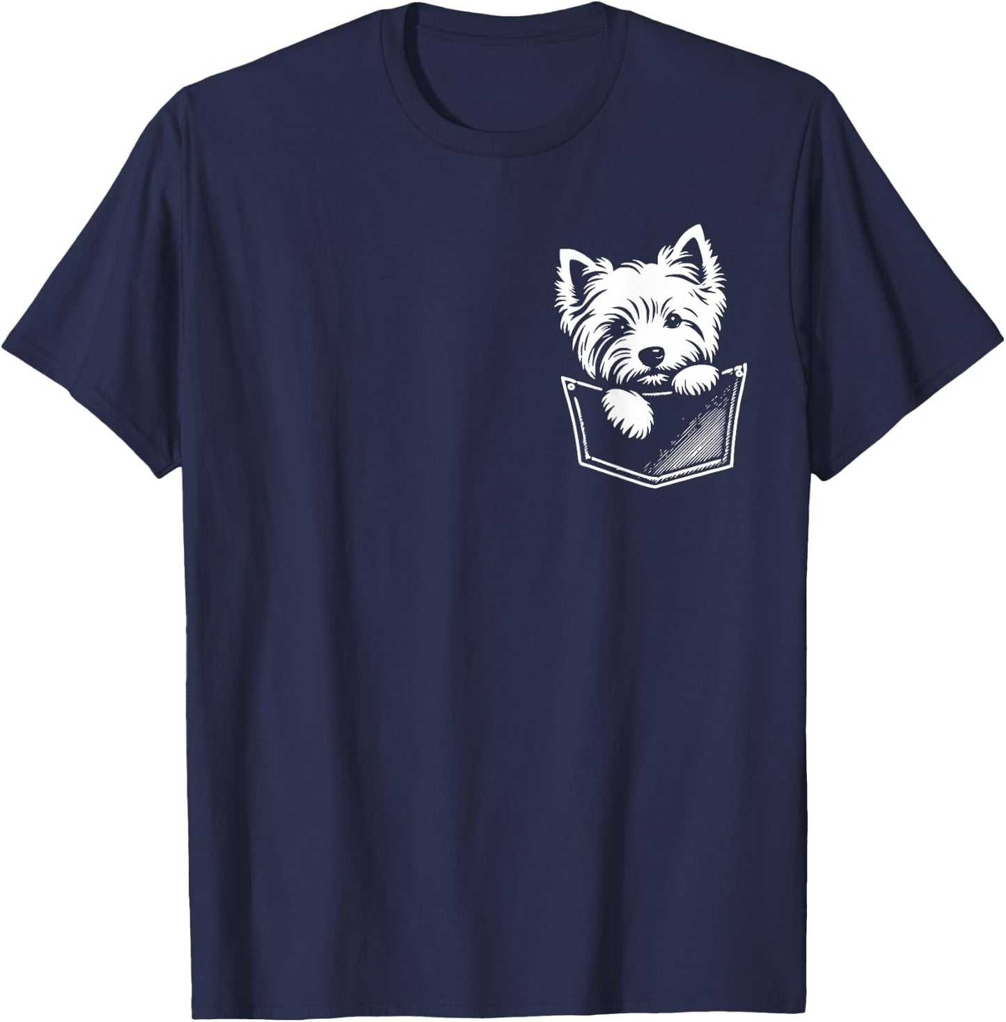 West Highland White Terrier Hund späht Westie Design T-Shirt - T-Shirt | Navy