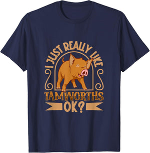 I Love My Tamworth Pig T-Shirt - T-Shirt | Navy