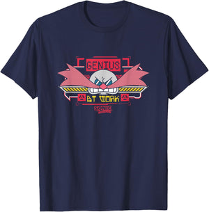 Sonic The Hedgehog Genius At Work Dr. Eggman Face Logo T-Shirt - T-Shirt | Navy