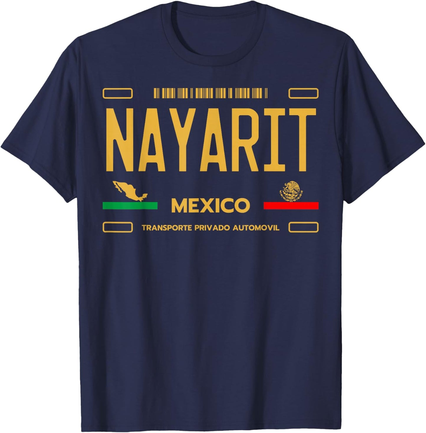 Nayarit License Plate Aesthetic, Nayarit T-Shirt - T-Shirt | Navy