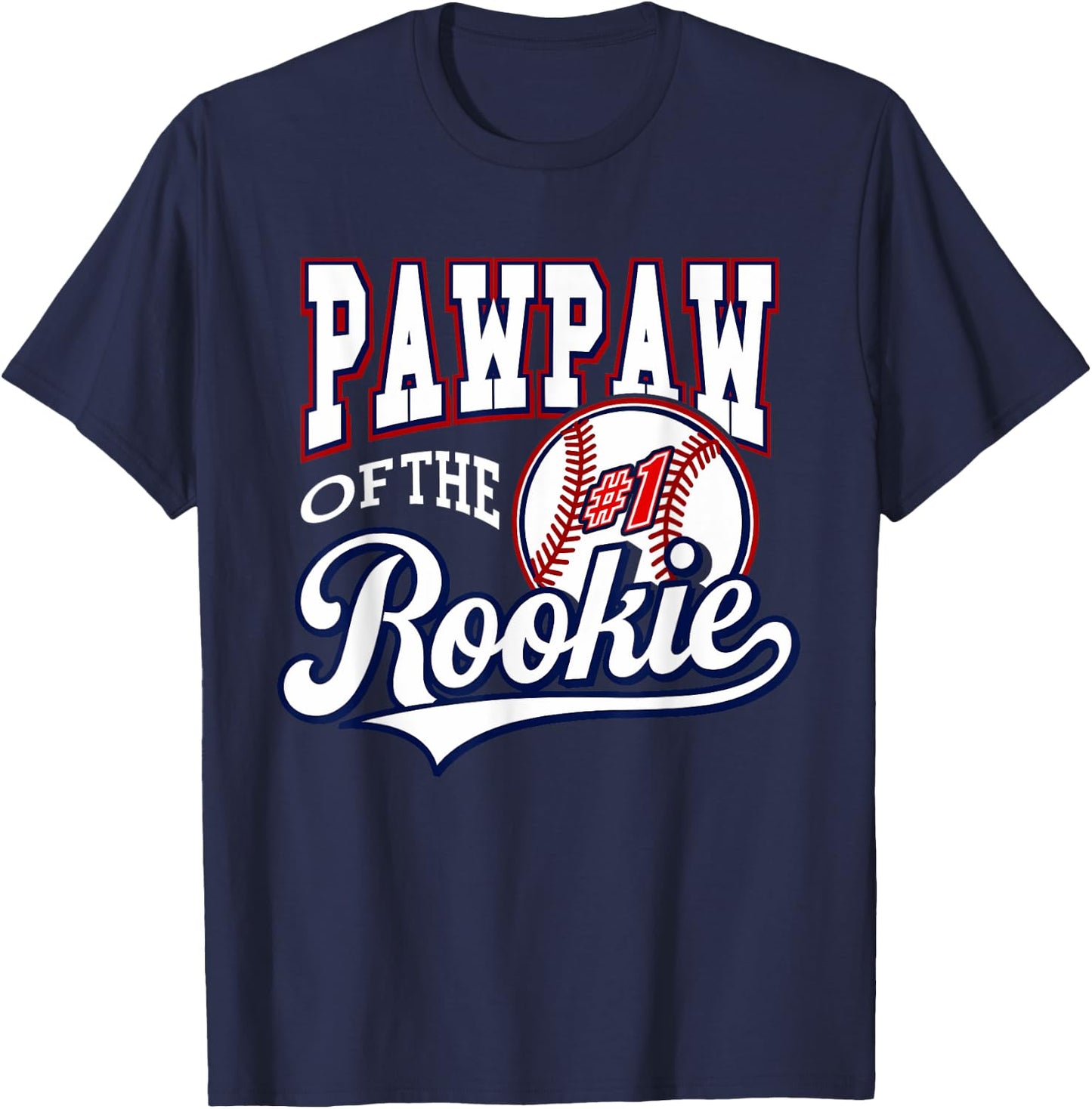 Retro Grandpa Pawpaw Of The Number 1 Rookie Baseball T-Shirt - T-Shirt | Navy