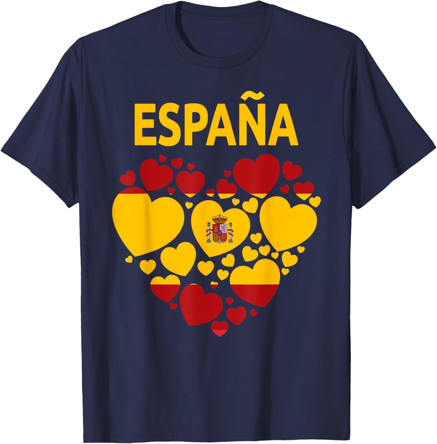 Spanische Flagge Herz Idee für Damen & Kinder Spanien Flagge Outfit T-Shirt - T-Shirt | Navy