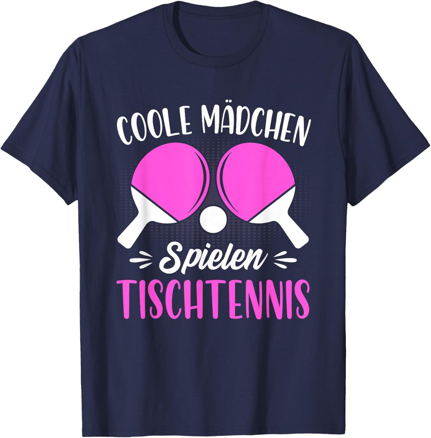 Coole Mädchen spielen Tischtennis T-Shirt - T-Shirt | Navy