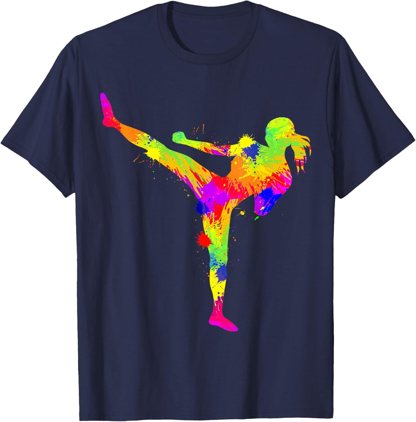 Kickboxing Kickboxer Taekwondo Karate Women Girls Kids , black T-Shirt - T-Shirt | Navy