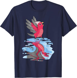 Parrot & Dragon Reflection I Rose-breasted Galah Cockatoo T-Shirt - T-Shirt | Navy