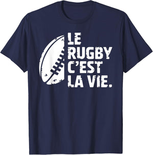 Rugby Is Life Gift for Players and Fans , Black, S T-Shirt - T-Shirt | Navy