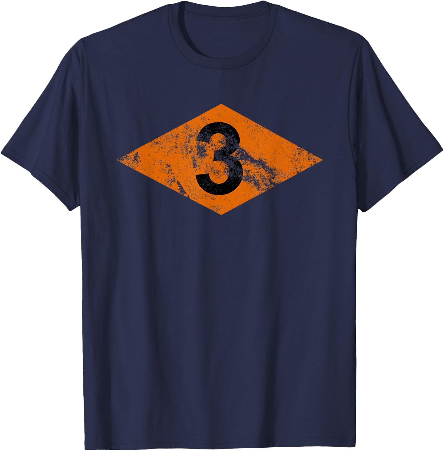 Custom Army Designs Vintage US Army Ranger Diamond - 3rd Battalion (BN) - RLTW Black -Adults T-Shirt - T-Shirt | Navy