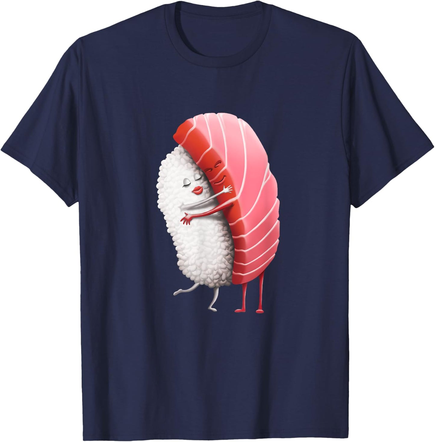 Tuna Sushi Hug Funny Maguro Hugging Japanese Gift T-Shirt - T-Shirt | Navy