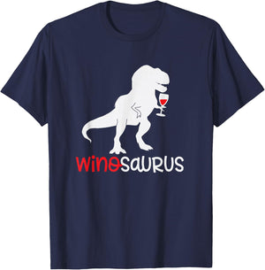 Winosaurus Wino Saur Women Wine Lover Funny Dino Lover Gift T-Shirt - T-Shirt | Navy