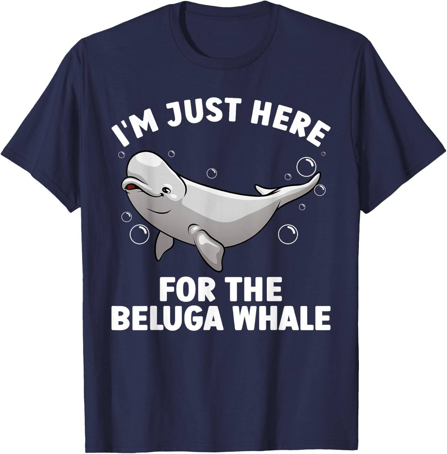 Funny Beluga Whale Art Women Kids Beluga Whale Lover T-Shirt - T-Shirt | Navy
