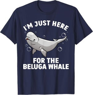 Funny Beluga Whale Art Women Kids Beluga Whale Lover T-Shirt - T-Shirt | Navy