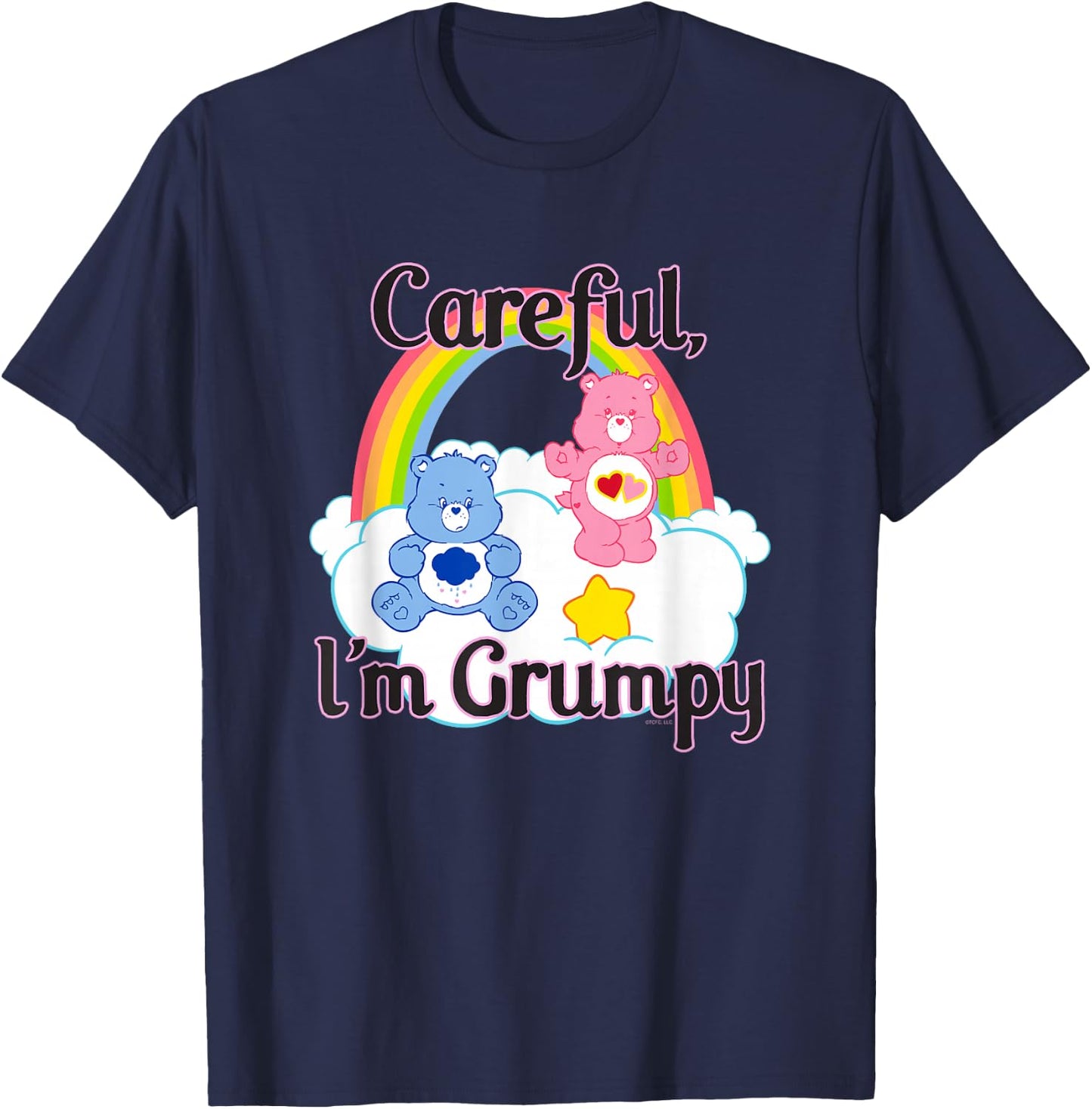 Care Bears Careful, I'm Grumpy Cute Retro Cartoon T-Shirt - T-Shirt | Navy