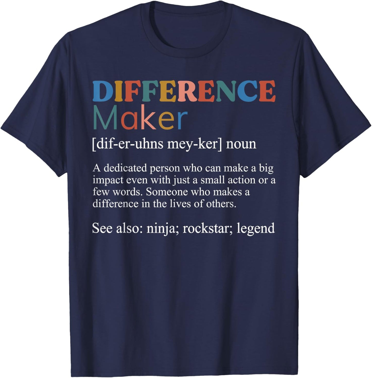 Vintage Difference Maker Definition Teachers Mom Boss Women T-Shirt - T-Shirt | Navy
