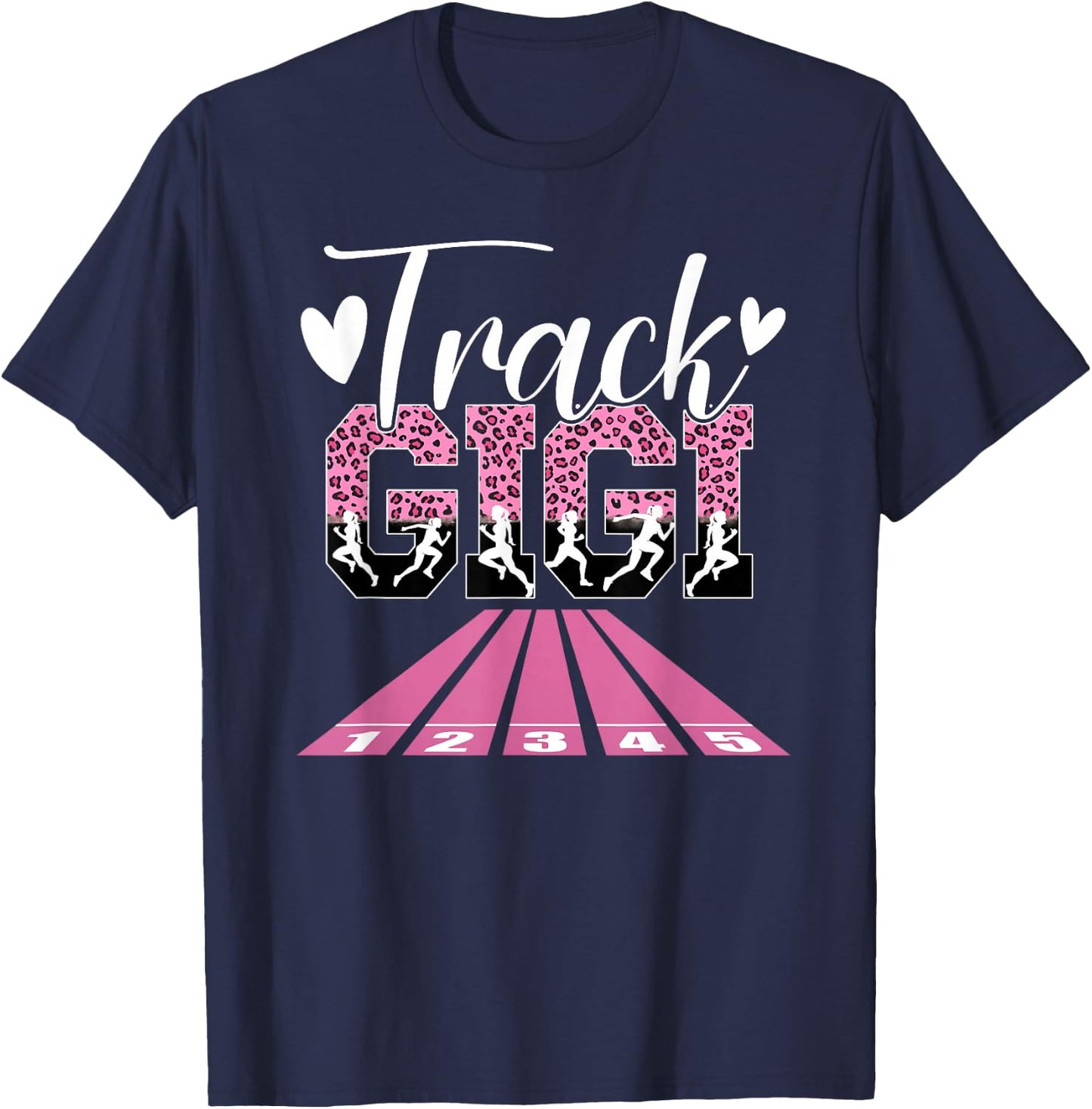 Track Gigi Leopard Gigi Of A Track And Field Athlete Gigi T-Shirt - T-Shirt | Navy