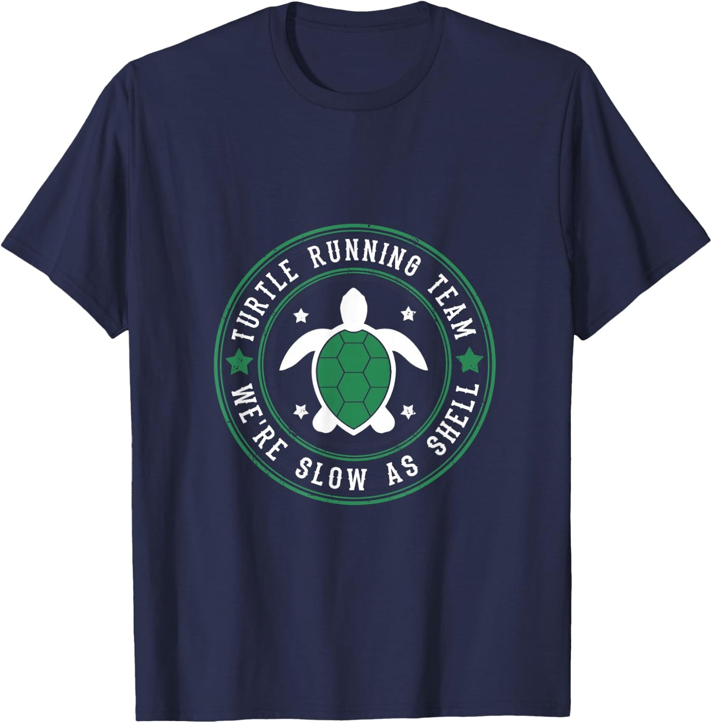 Funny Slow Runners Shirt Turtle Running Team T-Shirt - T-Shirt | Navy