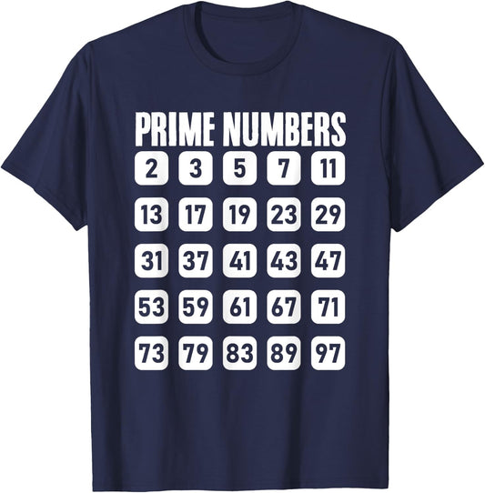 Math Prime Numbers Math Lovers Math Teacher Mathematician T-Shirt - T-Shirt | Navy