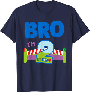 2nd Birthday Boy Toy Lover Bro I'm 2 Year Old Story Party T-Shirt - T-Shirt | Navy