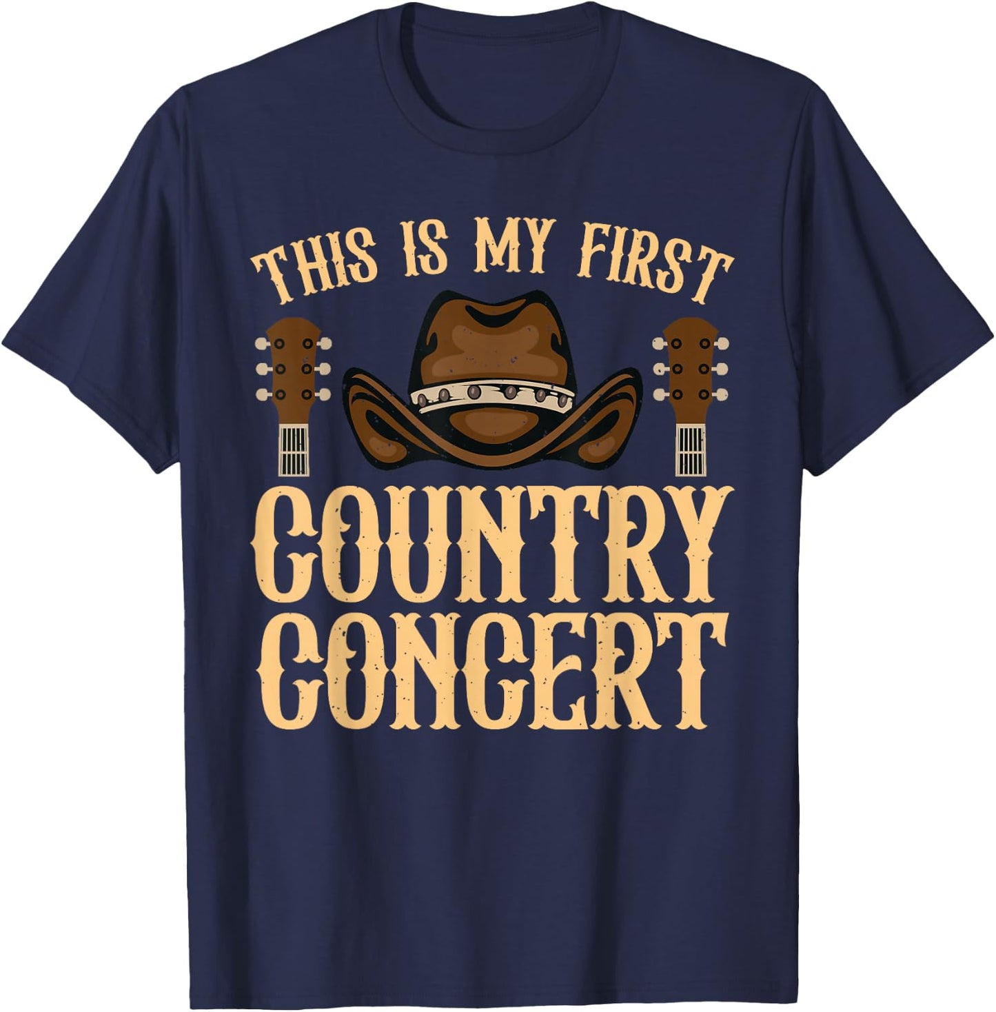Country Concert Art Women Kids Country Music Lover T-Shirt - T-Shirt | Navy