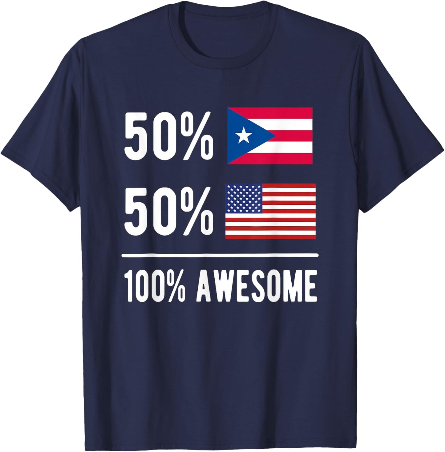 Proud Puerto Rican American Flag Puerto Rico USA T-Shirt - T-Shirt | Navy