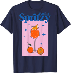 Feeling SPRITZY X HALLÖCHEN APEROLIKER Backprint T-Shirt - T-Shirt | Navy