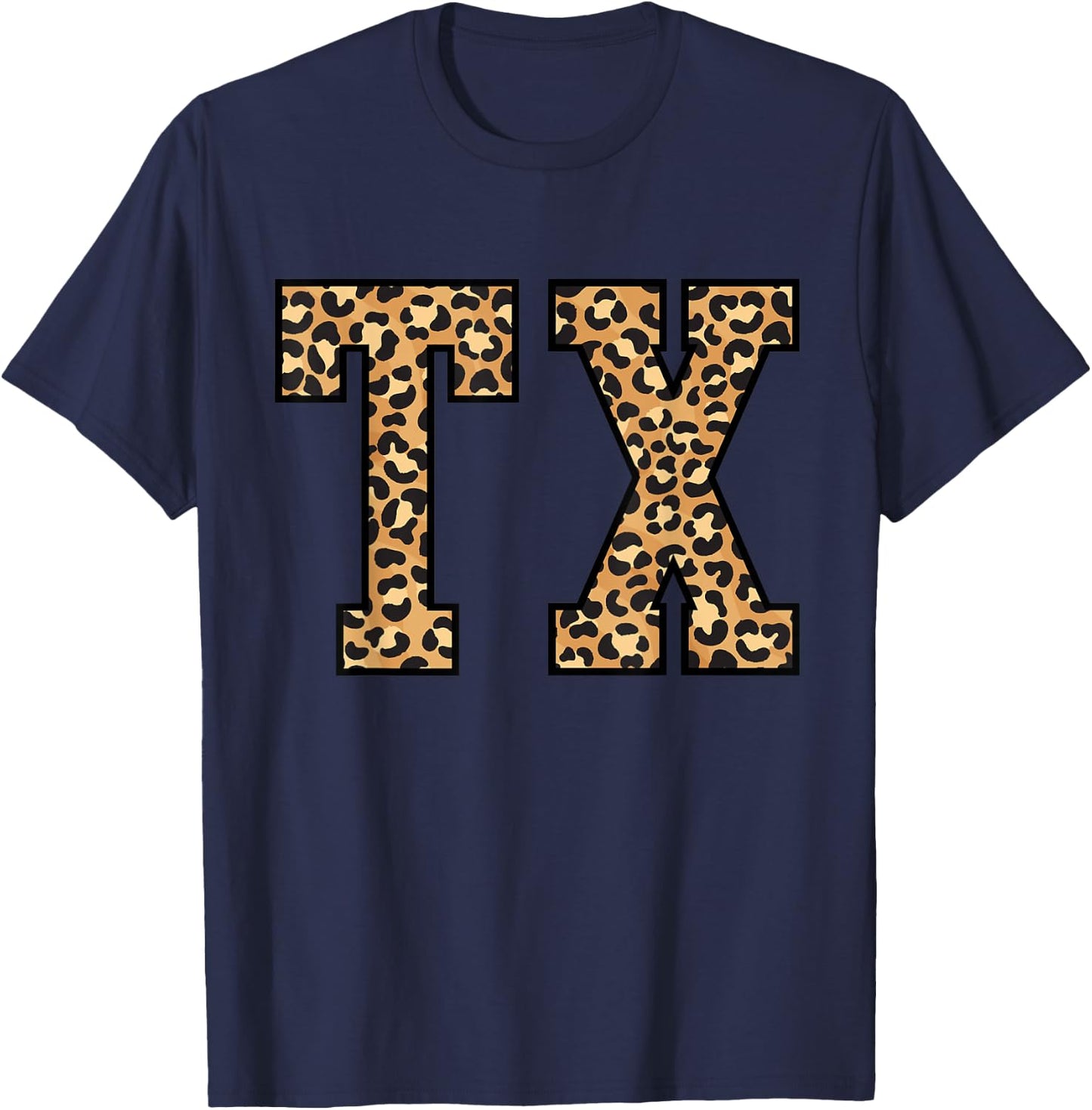 TX Leopard Pattern Texas T-Shirt - T-Shirt | Navy