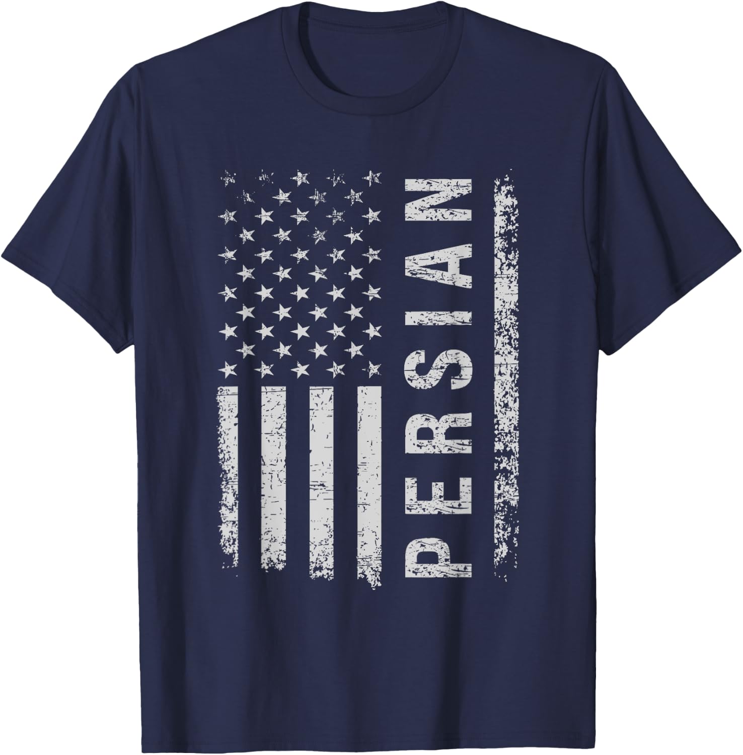 Persian Cat American Flag Women Kids Men T-Shirt - T-Shirt | Navy