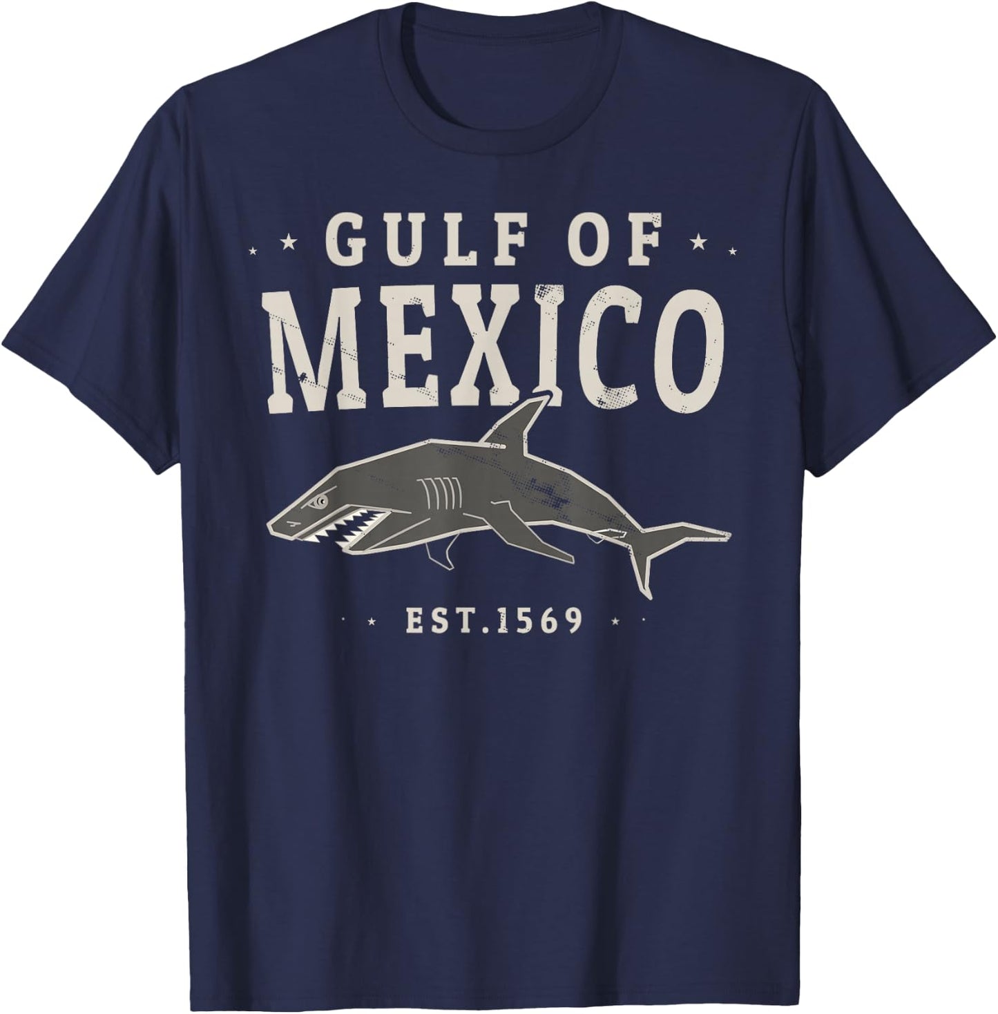 Gulf of Mexico Jersey 1569 , Black, S T-Shirt - T-Shirt | Navy