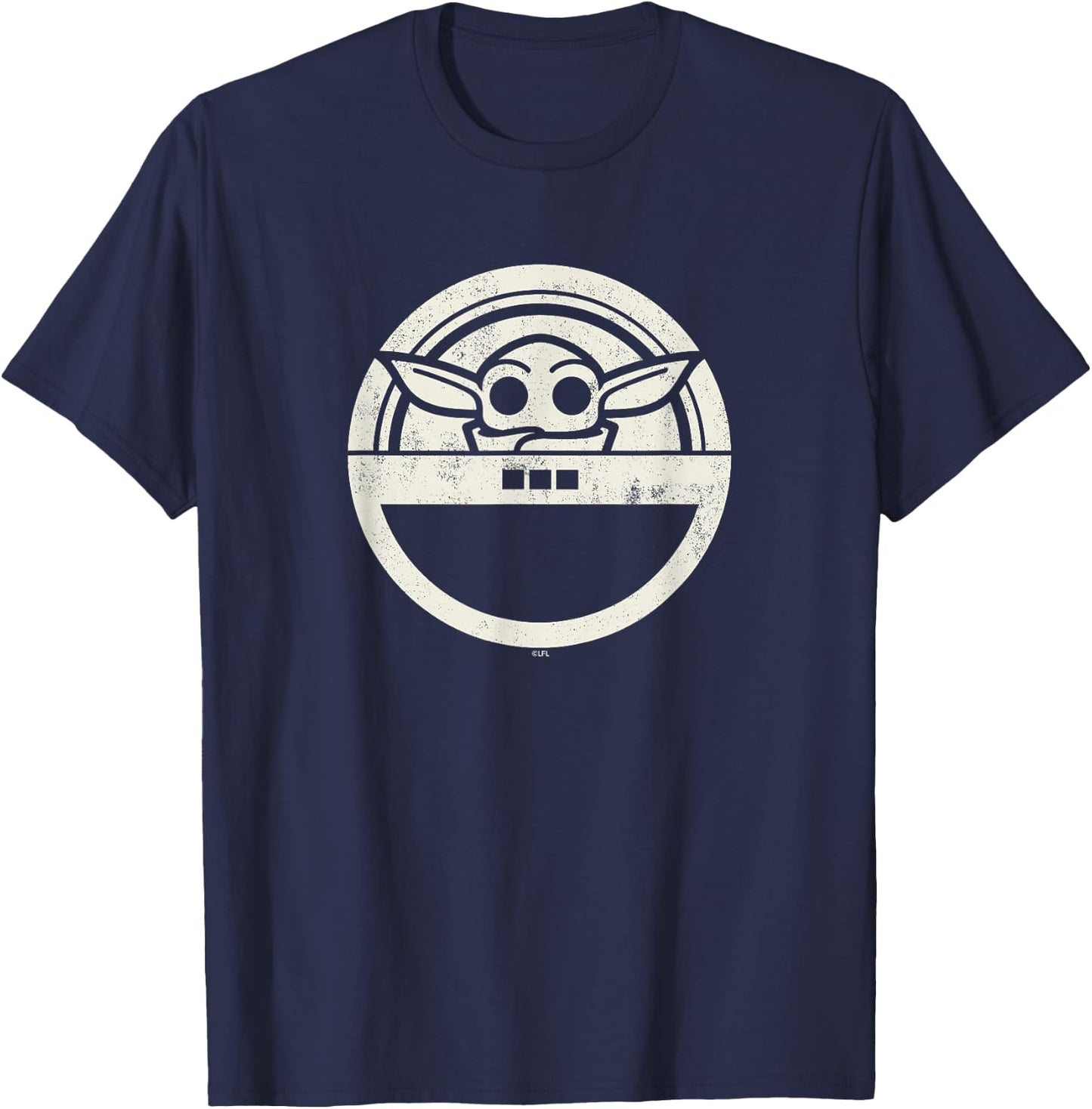 Star Wars The Mandalorian Grogu Floating Pod Sticker T-Shirt - T-Shirt | Navy
