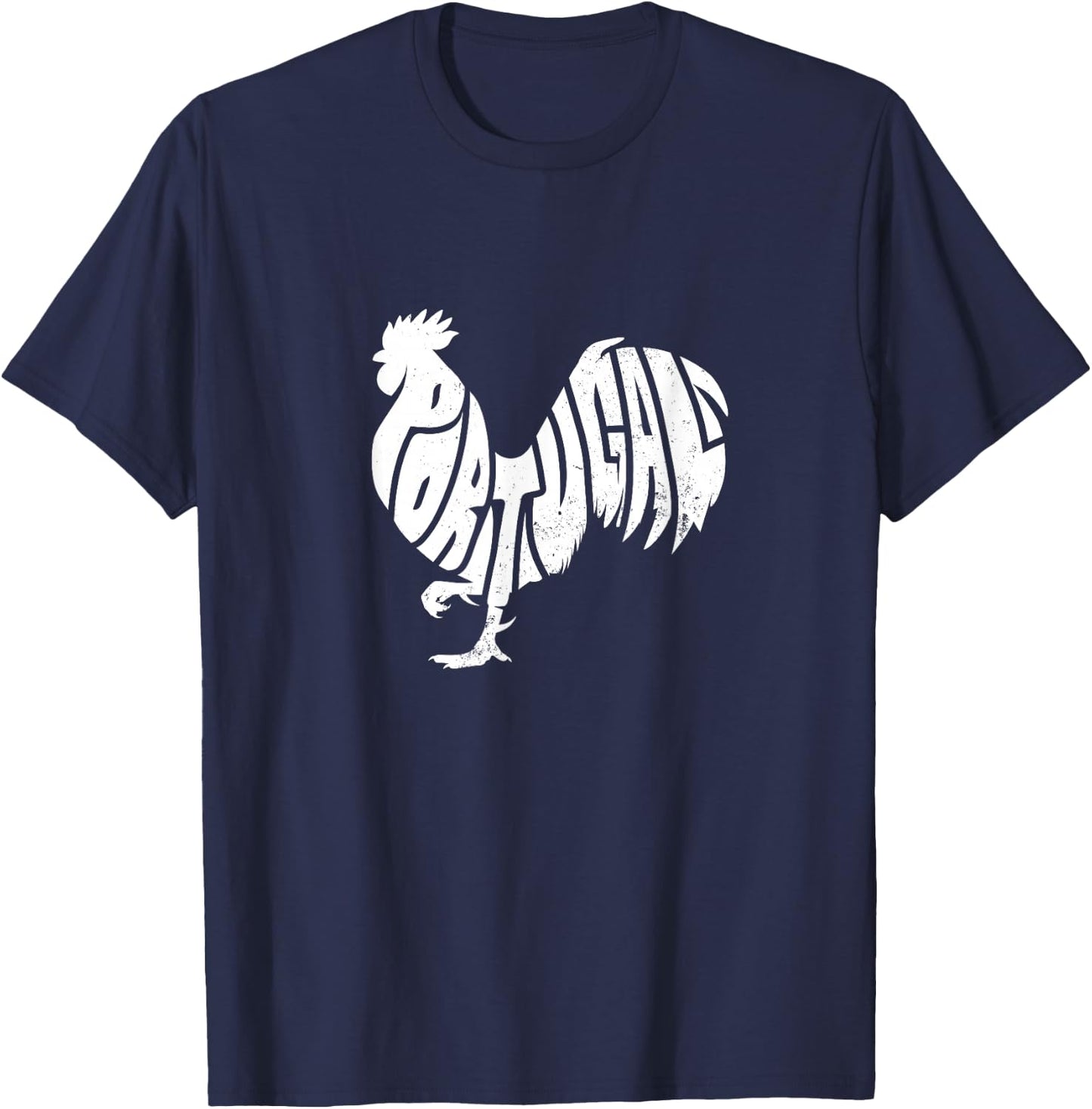 Family Heritage Gifts Portugal Rooster Word Art - Funny Animal T-Shirt - T-Shirt | Navy