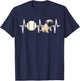 Baseball Pug Heartbeat Dog Lover Women Kids T-Shirt - T-Shirt | Navy