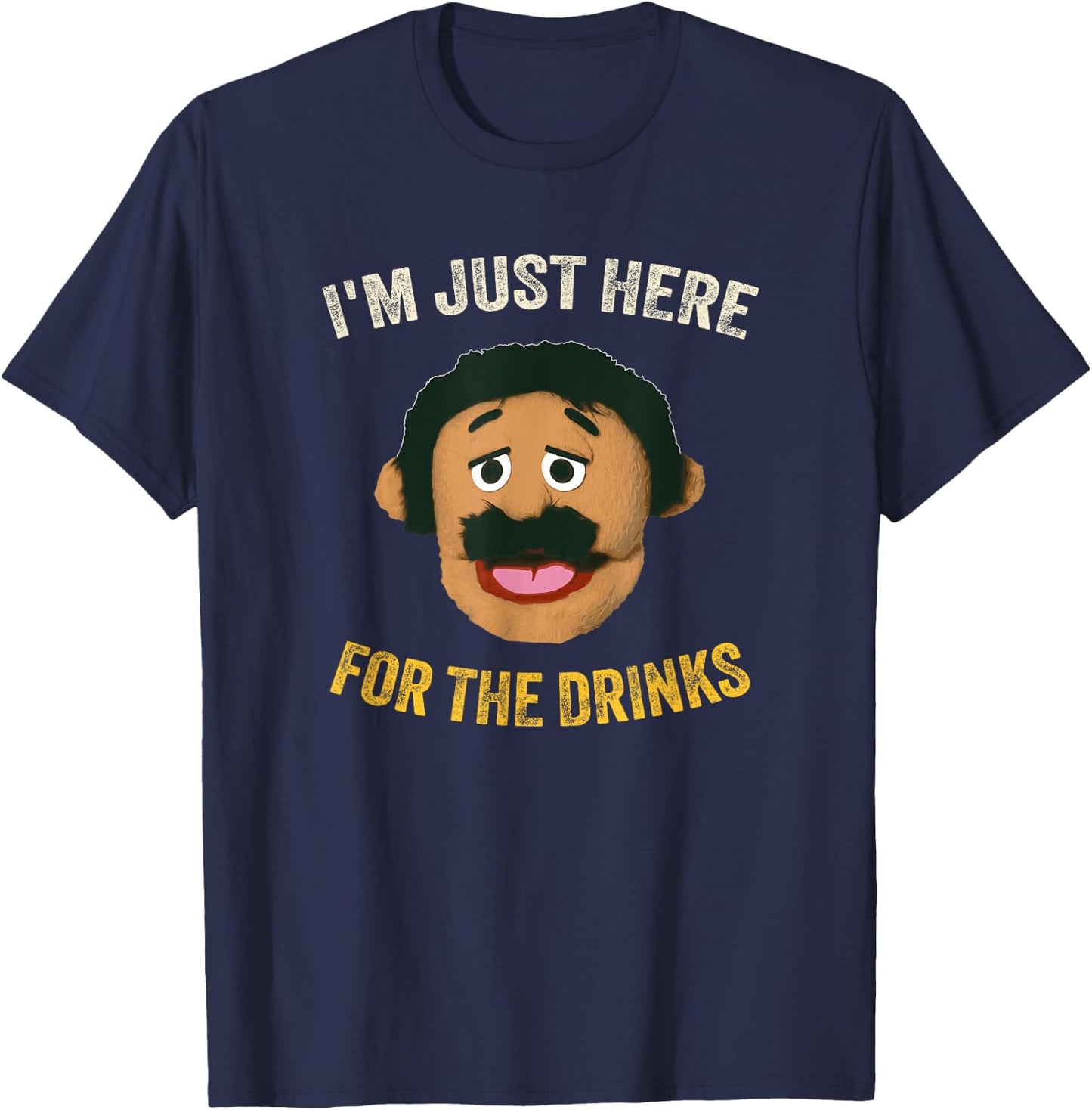 Awkward Puppet Diego Meme - Adults, Black, Small, Short Sleeve T-Shirt - T-Shirt | Navy