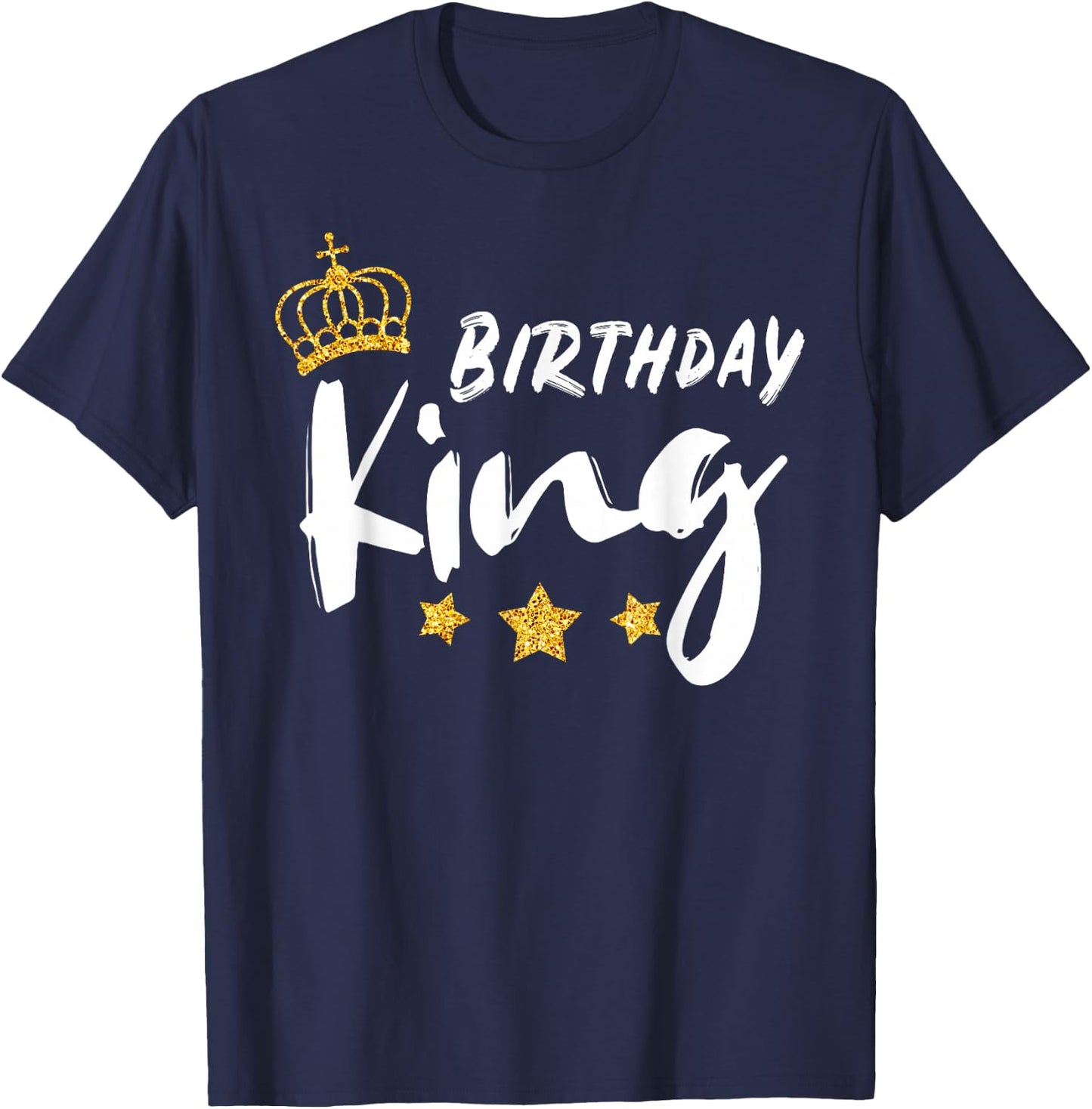 Birthday King | Golden Graphic Gift | & Boys T-Shirt - T-Shirt | Navy