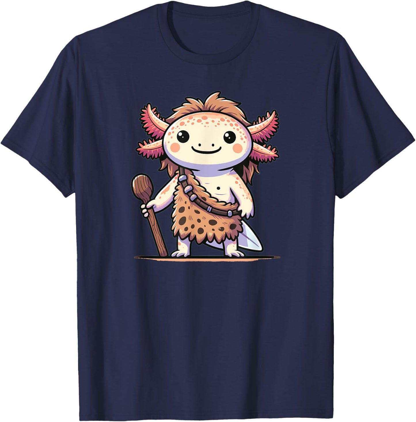 Funny Caveman Axolotl Costume T-Shirt - T-Shirt | Navy