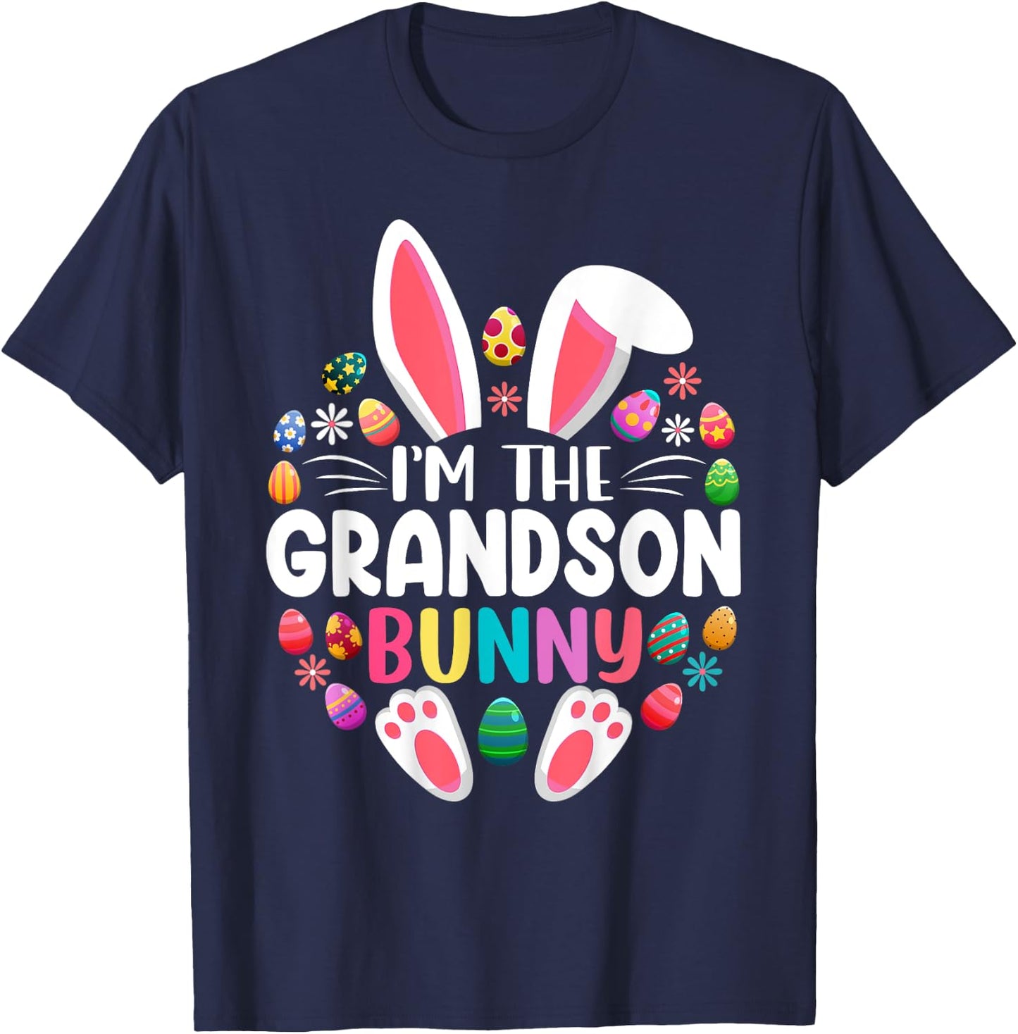 I'm The Grandson Bunny Funny Easter Day Family Matching T-Shirt - T-Shirt | Navy