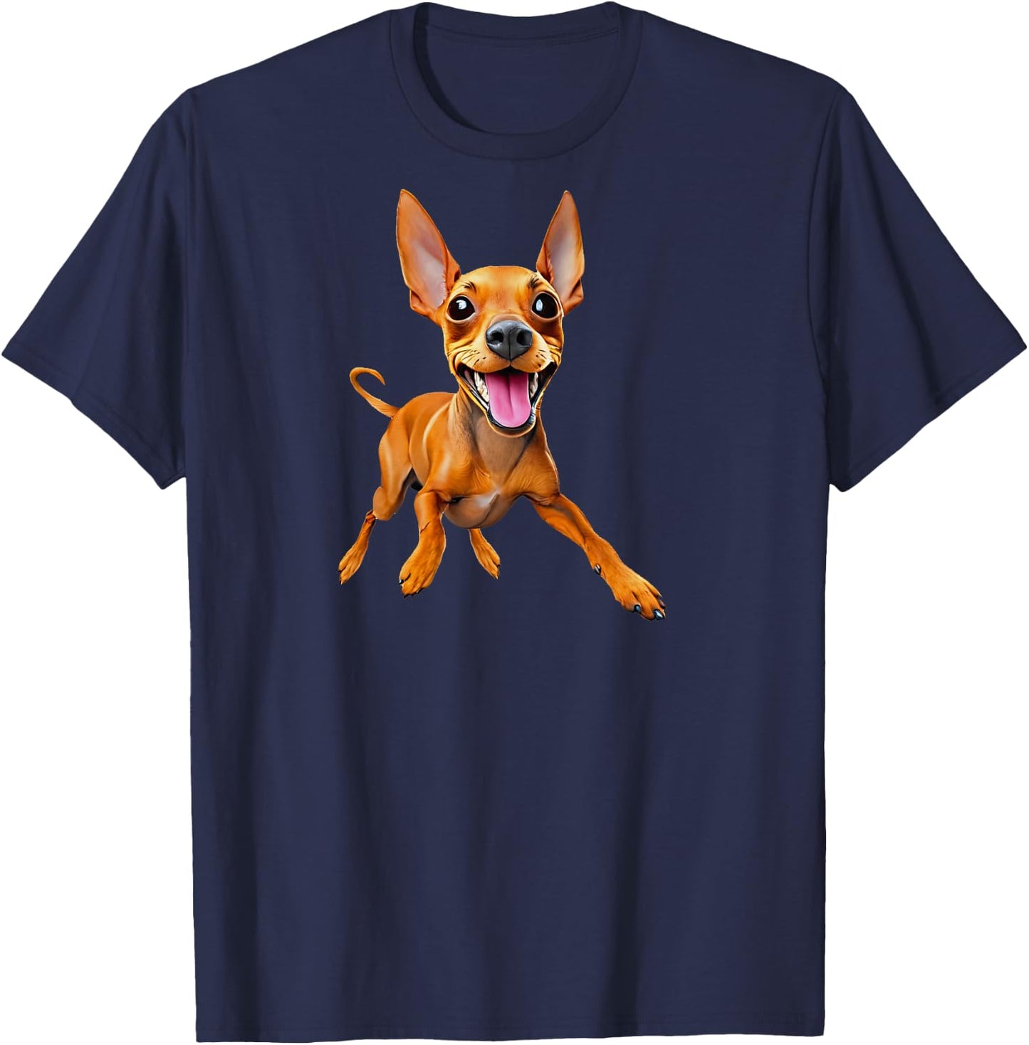 Minpin Funny Pet Miniature Pinscher Mini Pin Puppy Dog Dad Haut de Gamme T-Shirt - T-Shirt | Navy
