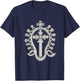 Lalibela Cross Ethiopian Christian Silver Cross T-Shirt - T-Shirt | Navy