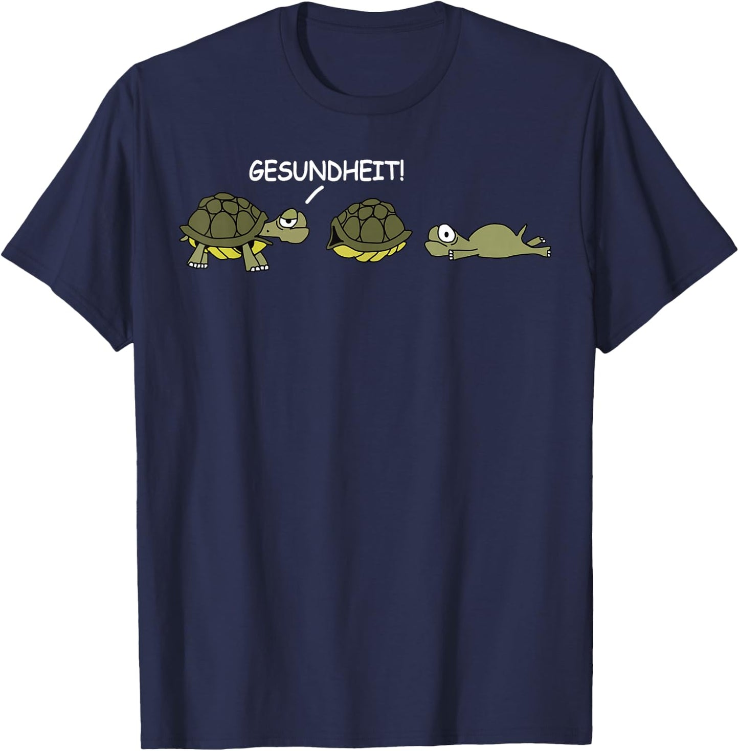 Funny Health Turtle , black T-Shirt - T-Shirt | Navy