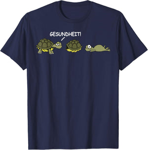Funny Health Turtle , black T-Shirt - T-Shirt | Navy
