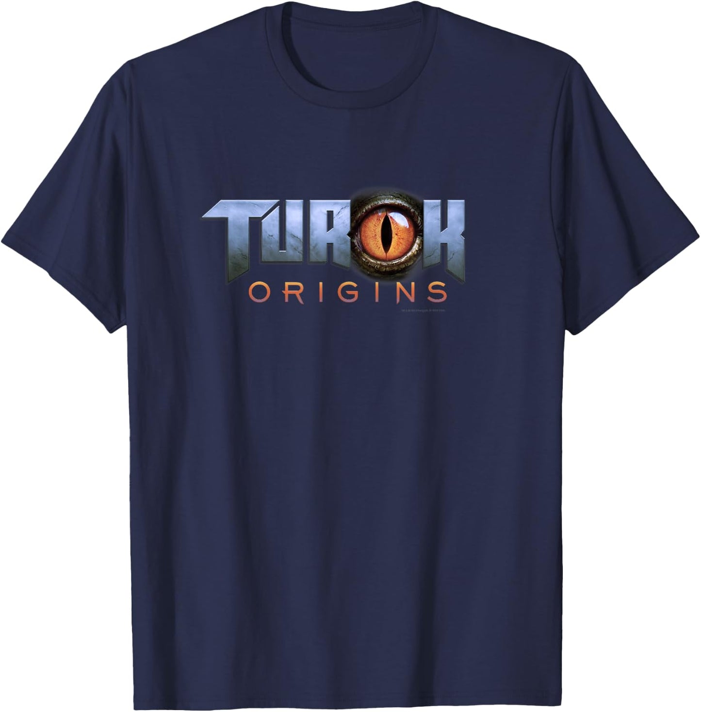 Turok : Origins Logo, -Adults, Black, Small, Short Sleeve, Cotton 80% Polyester 20%, Gaming T-Shirt - T-Shirt | Navy