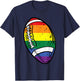 Gay Pride American Football Rainbow Flag Lgbtq Men Boys Kids T-Shirt - T-Shirt | Navy