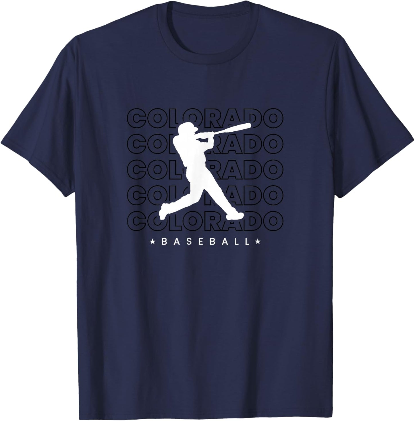 Colorado Baseball Minimalist Retro Player Baseball Lover T-Shirt - T-Shirt | Navy