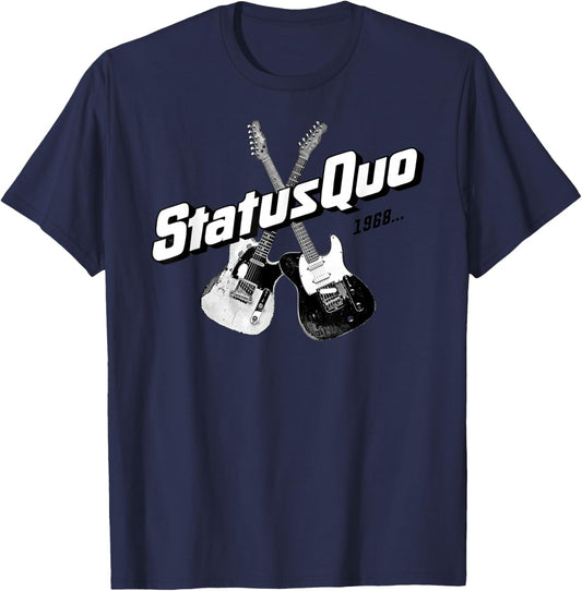 Status Quo 1968 Guitars On Navy T-Shirt - T-Shirt | Navy