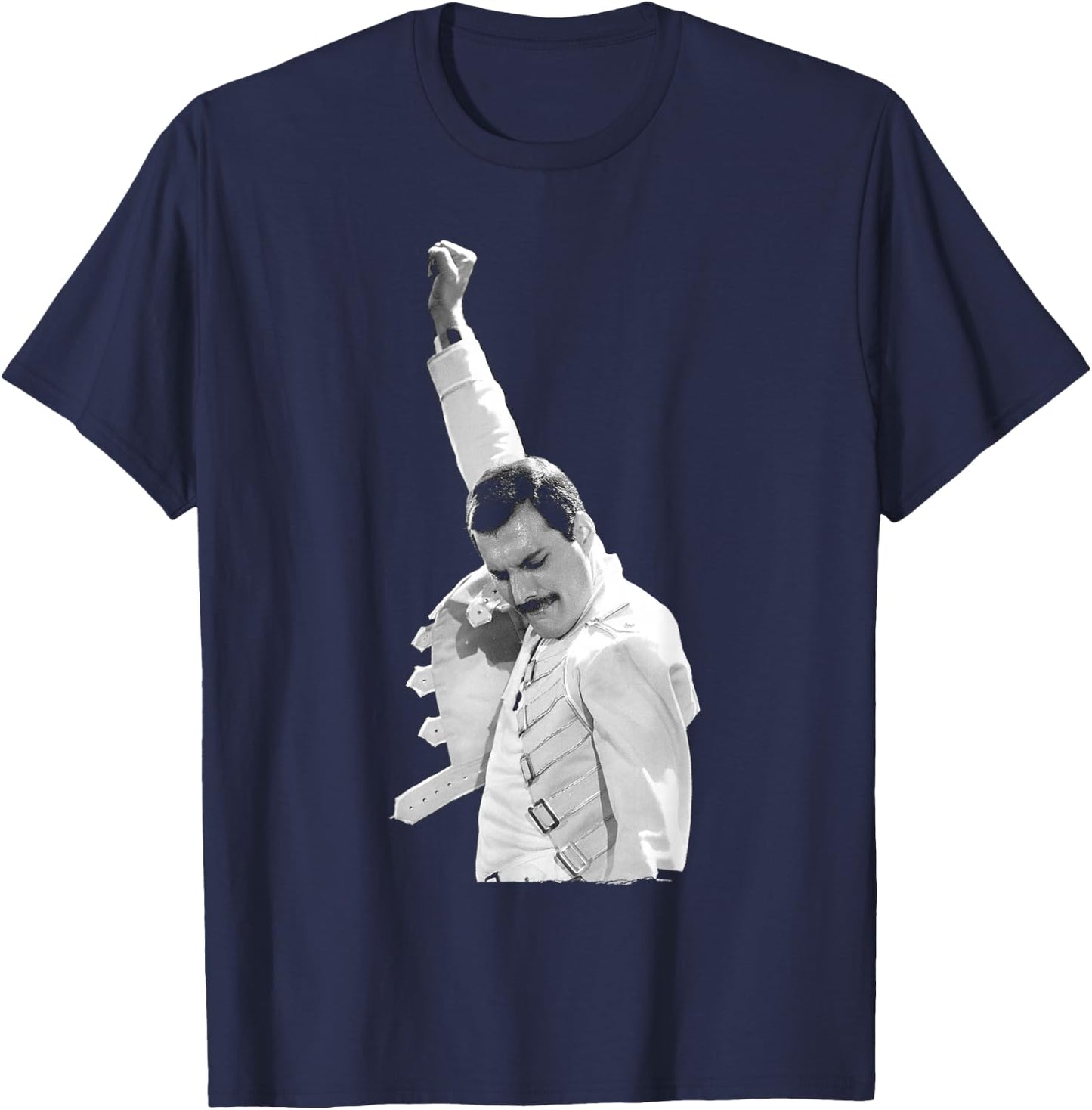 Freddie Mercury by Queen in Concert in Newcastle 1986 , Black, S T-Shirt - T-Shirt | Navy
