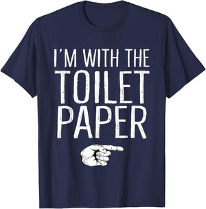 I'm With The Toilet Paper Matching Costume Halloween Party T-Shirt - T-Shirt | Navy