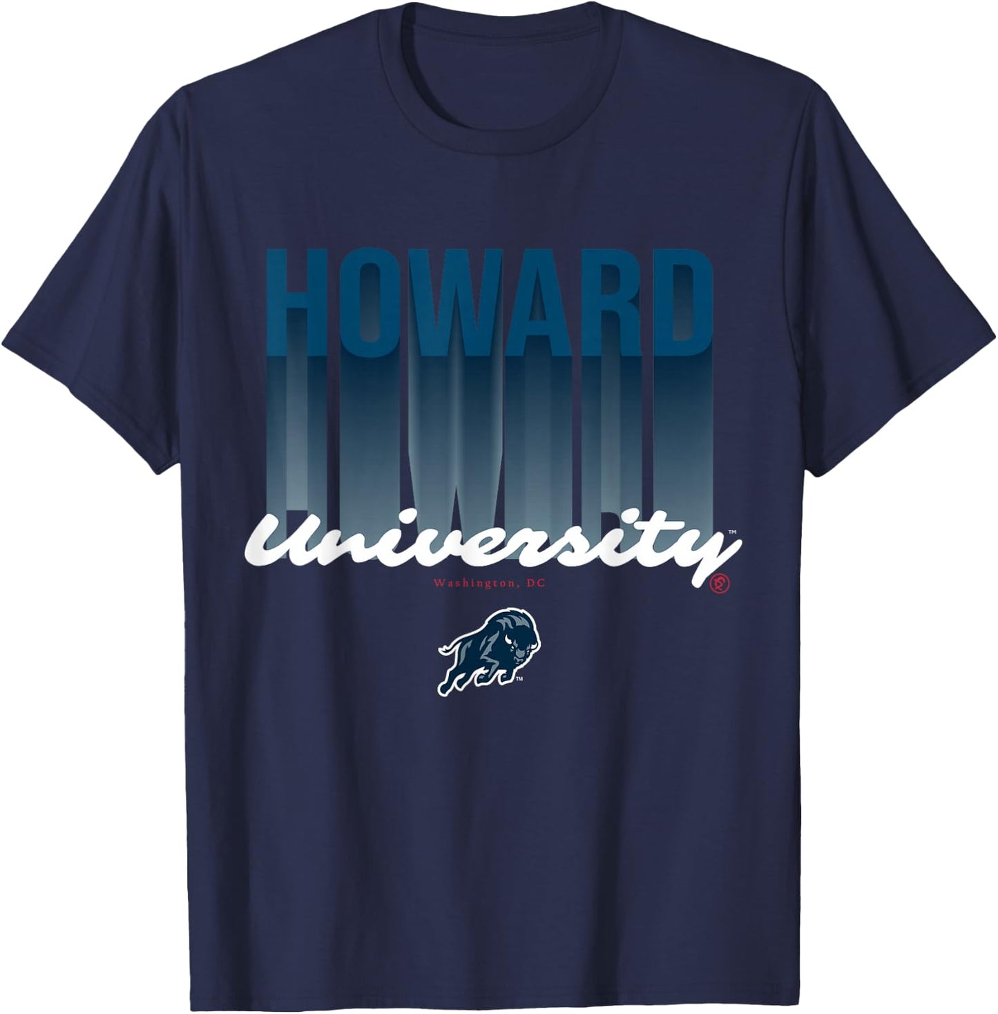 The Yard Essentials - Howard University - HU Fade T-Shirt - T-Shirt | Navy