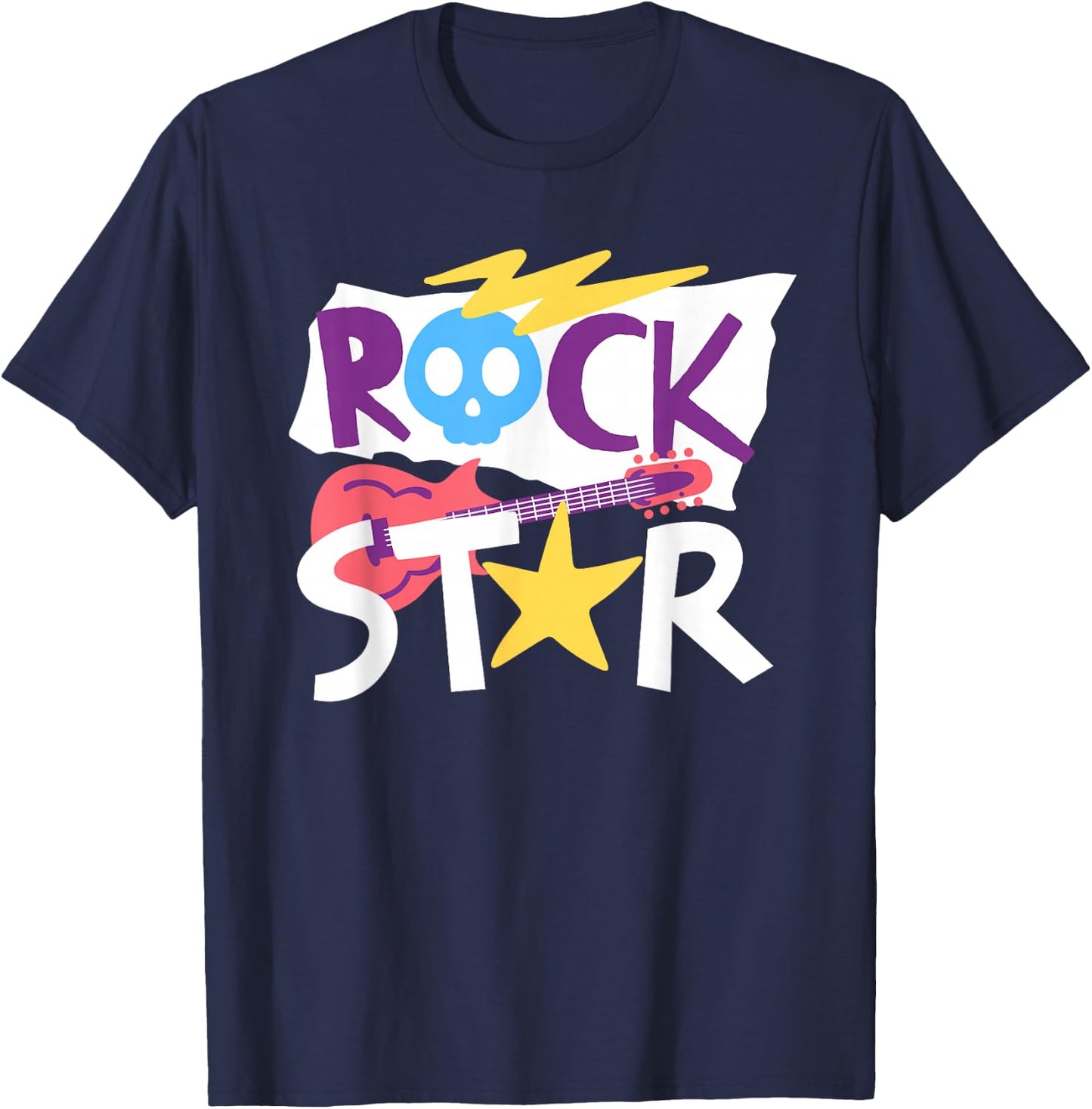 Rockstar Guitar Rock Music Singer Funny Children's , black T-Shirt - T-Shirt | Navy