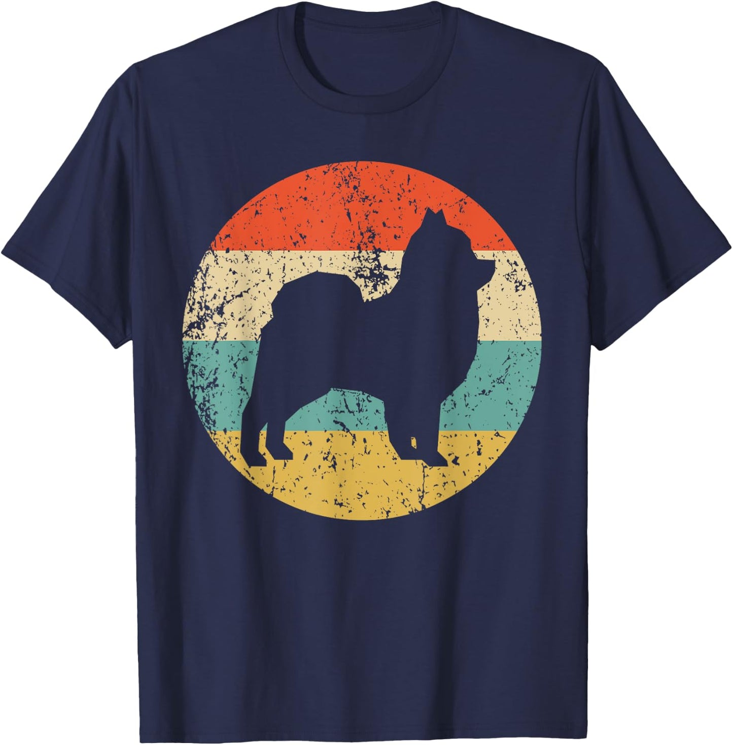 Pomeranian Retro Style Dog T-Shirt - T-Shirt | Navy