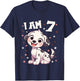 Kids 7 Years old 7th birthday Dalmatian Dogs Dalmatian Dog T-Shirt - T-Shirt | Navy