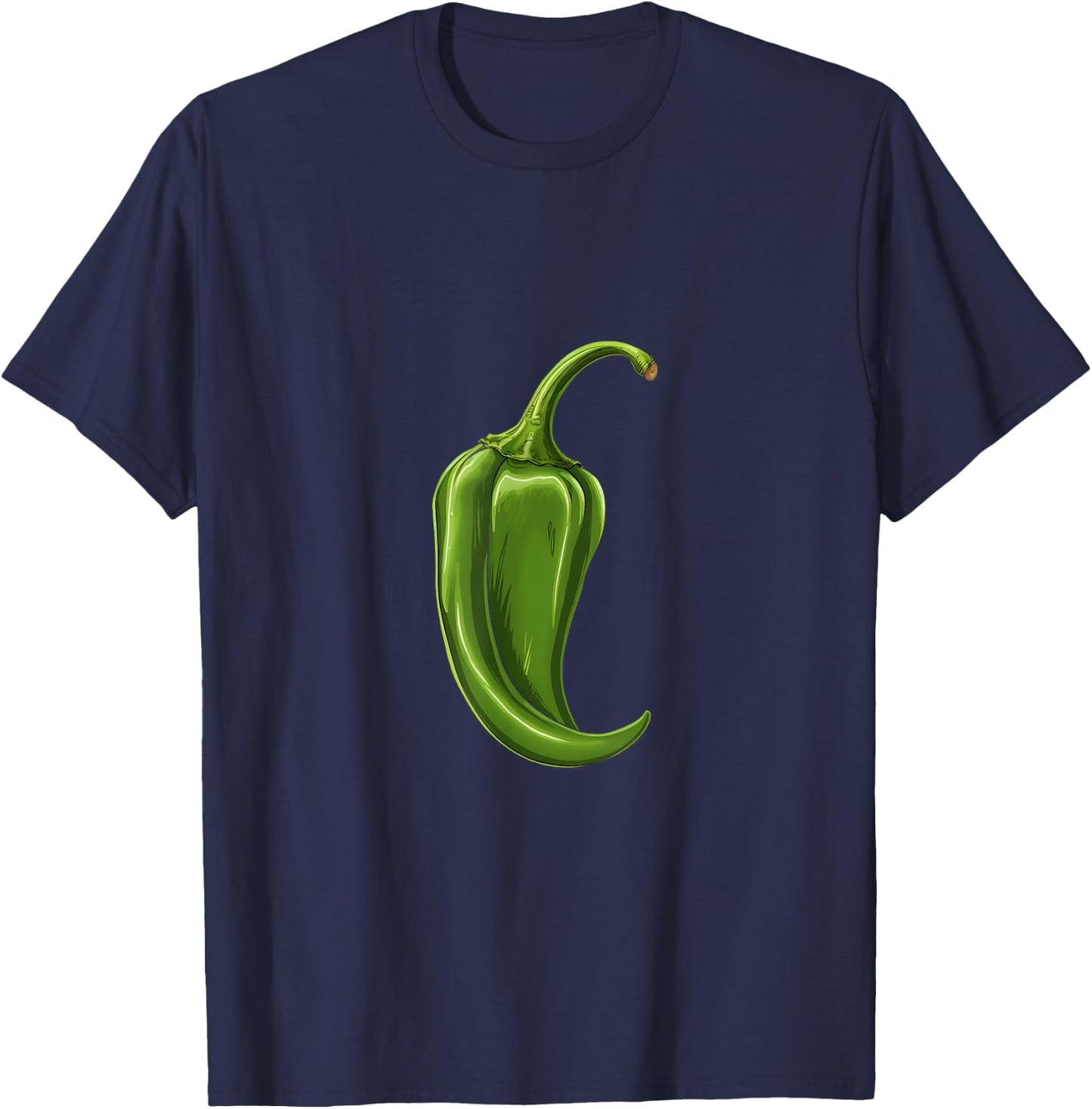Green Chili Hot Chili Spicy Food Pepper T-Shirt - T-Shirt | Navy