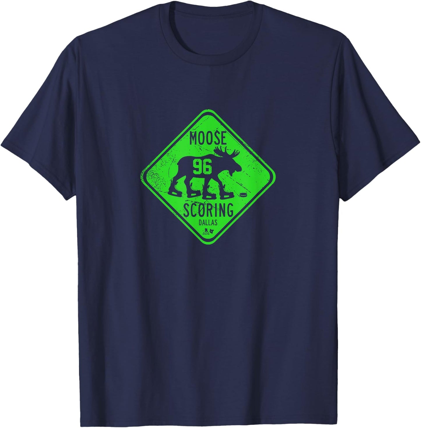Mikko Rantanen: Moose Scoring Sign - Dallas Hockey T-Shirt - T-Shirt | Navy